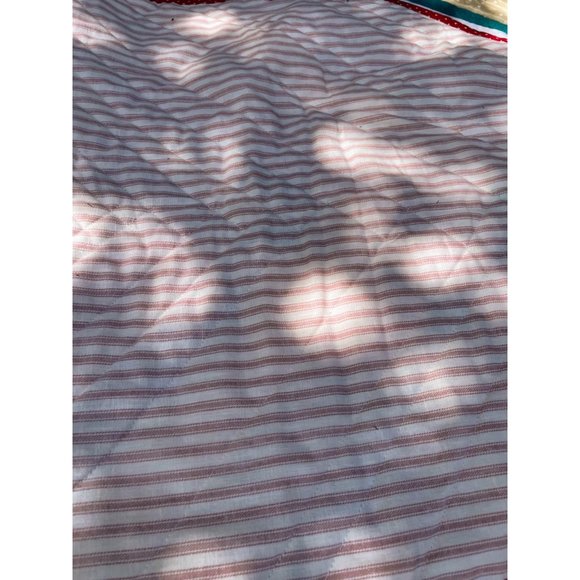 Vintage 1980s Quilted Table Runner Mat Hearts, Rainbow 49x21" - Picture 11 of 11